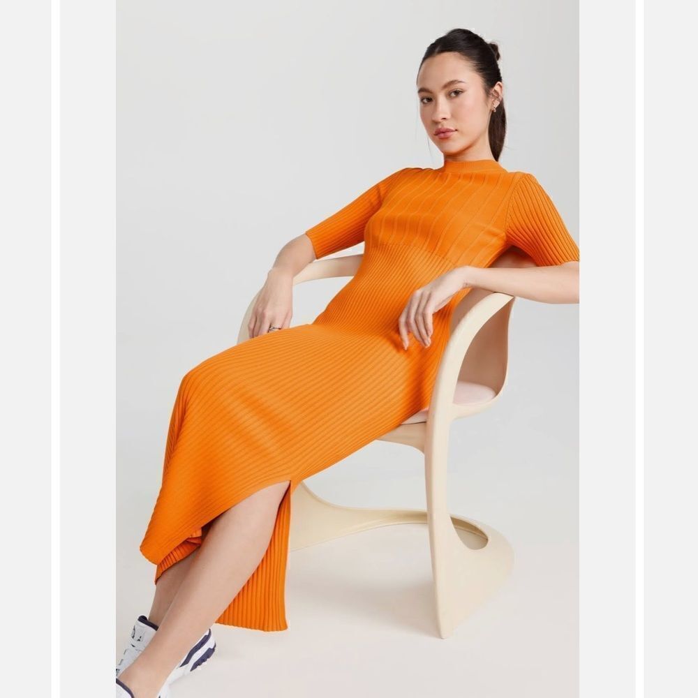 Frame Mixed Ribbed Knit Sweater Dress Nwt